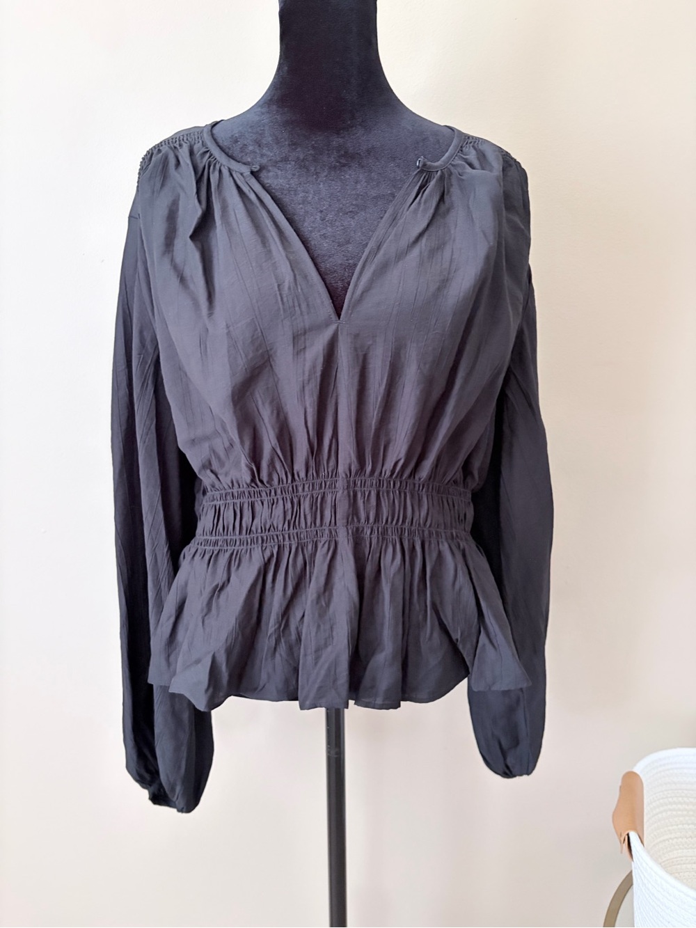 NWT H&M Long-Sleeve Peplum Blouse